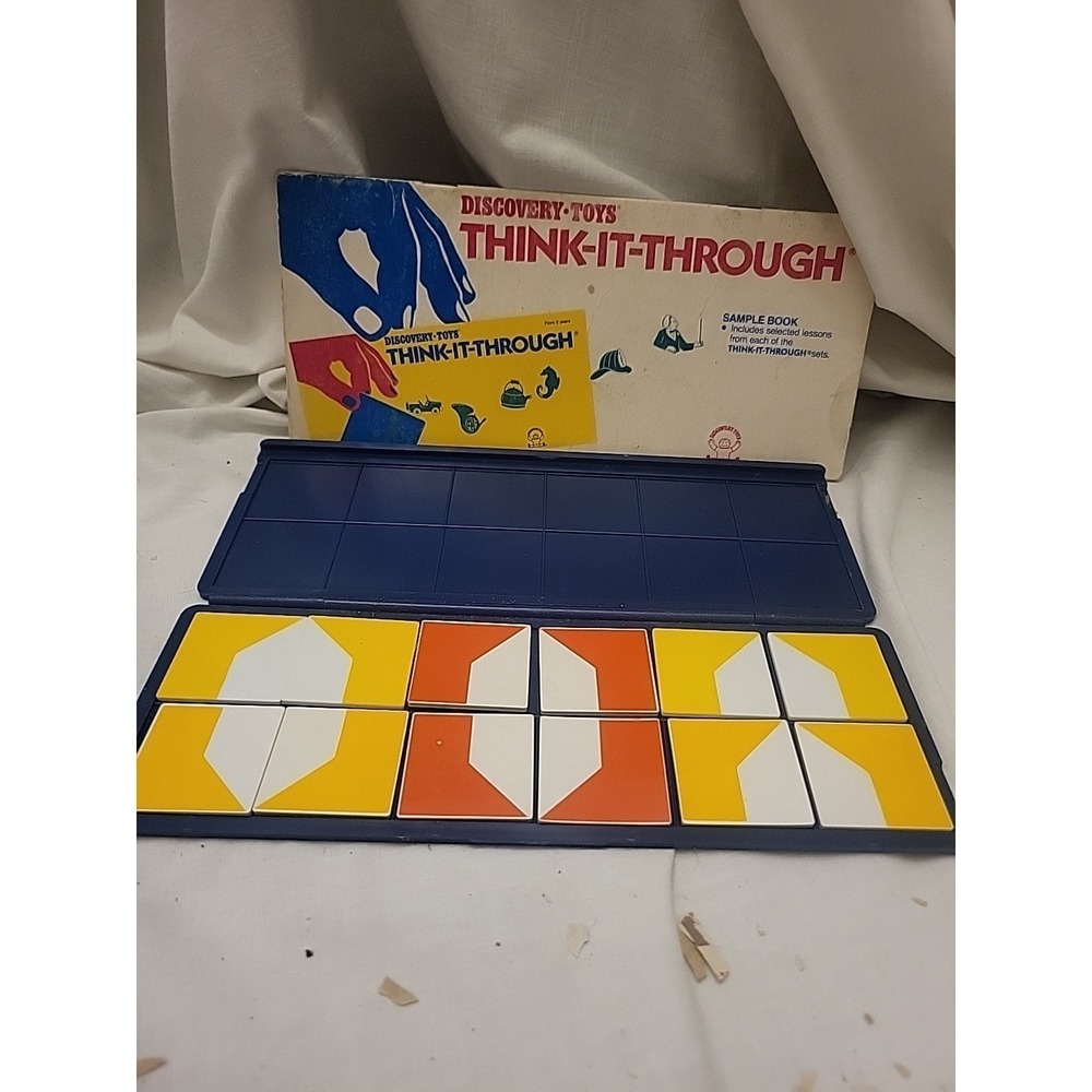 Vintage Discovery Toys Think It Through Tiles 1989 Includes Sample Book